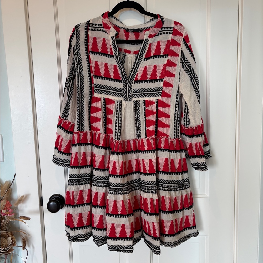 Devotion Twins Red and Black Ella Midi Dress